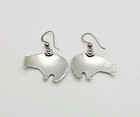 Sterling Silver Vintage Native Stamped Bear Dangle Earrings 1" — photo 5