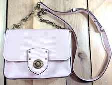 Ralph Lauren Millbrook Crossbody Bag Rose Smoke Designer Purse Faux Lizard Cute