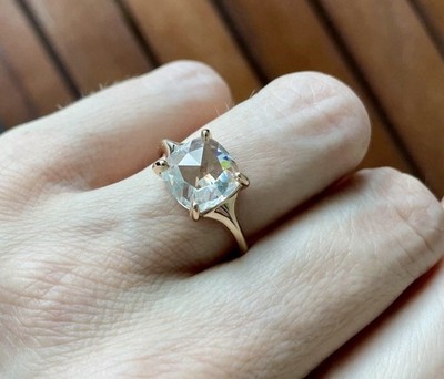 Charles & Colvard Forever One Custom Moissanite Prong Ring 14K Rose Gold 5.75