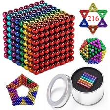 216-tlg 5mm Magnet Neodym Kugeln Technik Gadget Anti Stress Kugeln Magnete Bunt