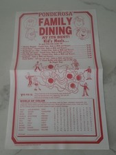 TAPPETINO CARTA MENÙ/ATTIVITÀ BAMBINI PONDEROSA