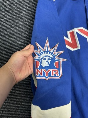 Vintage Jeff Hamilton New York Rangers Varsity Jacket Large Blue