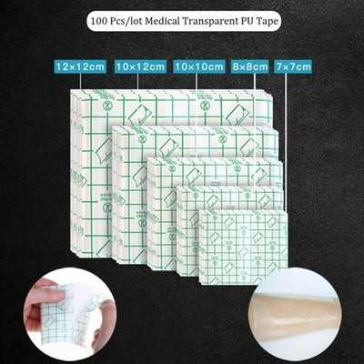 100 Pack Waterproof PU Adhesive Wound Dressing Fixation Tape for Medical Care