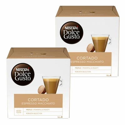 Nescafé Dolce Gusto Cortado Espresso Macchiato, Lot de 2, 2 x 16 Capsules - Photo 1/4