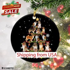 Rough Collie Christmas Tree Lights Funny Dog Chrismas Ornament.