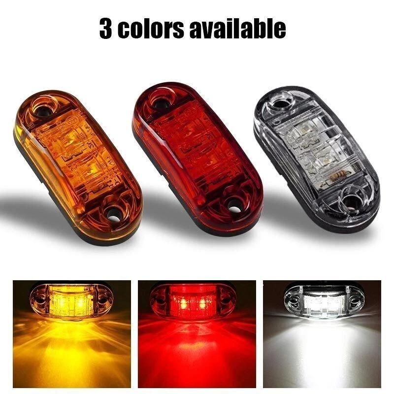 10X Marker Light 2.5" LED Truck Trailer Oval Clearance Side Lamp Amber Red White - Image 2 of 4