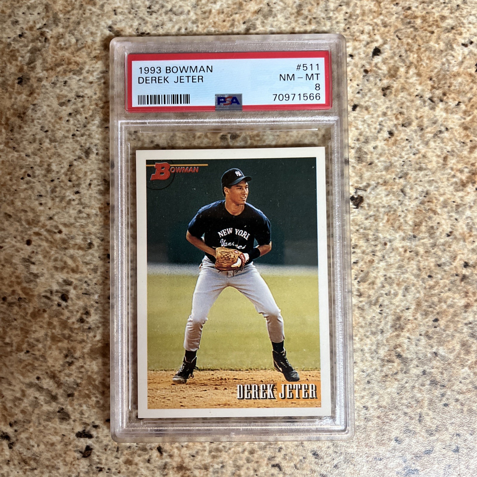1993 BOWMAN #511 DEREK JETER ROOKIE RC PSA 8