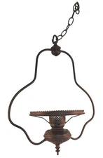 Hanging Lamp Frame With Ornate Detailing & Chain Fixture DIY Lighting Parts Or B