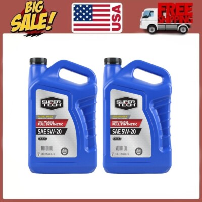 2 PACKS Super Tech High Mileage Full Synthetic SAE 5W-20 Motor Oil, 5 Quarts