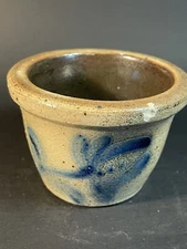 Beaumont Pottery York Maine Salt Glazed Stoneware Small Crock 2.5”-Chip
