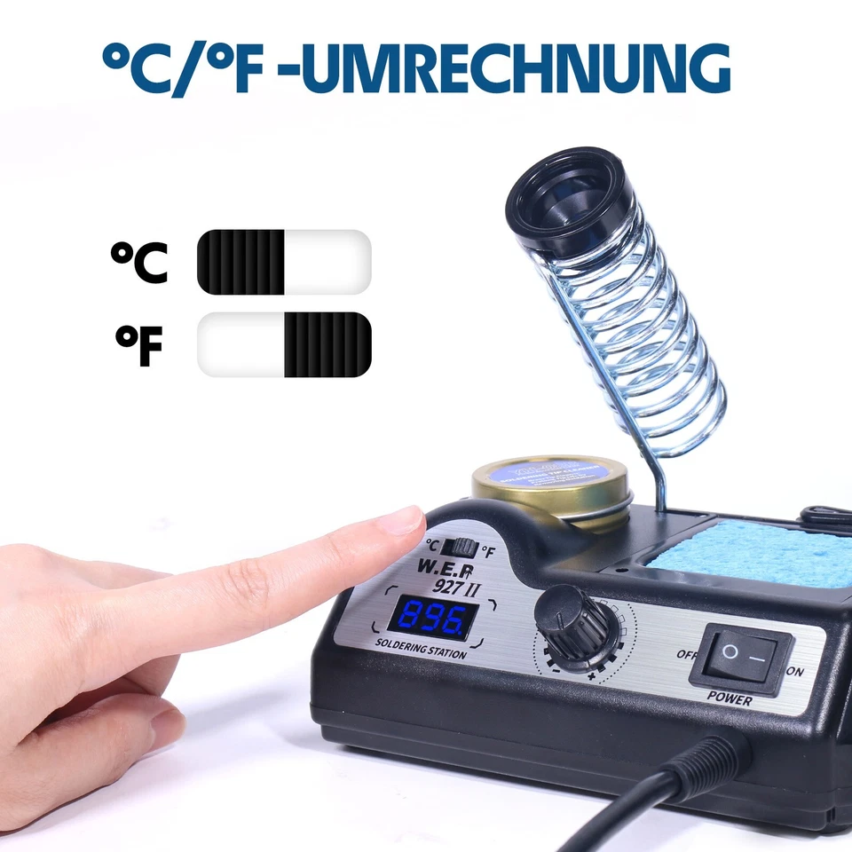 WEP Lötkolben Set Lötstation Einstellbarer Temperatur Lötset Soldering Iron Kit - Bild 4 von 4