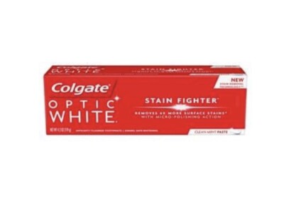 Colgate Optic White Stain Fighter Toothpaste, Clean Mint Paste, 4.2 Oz