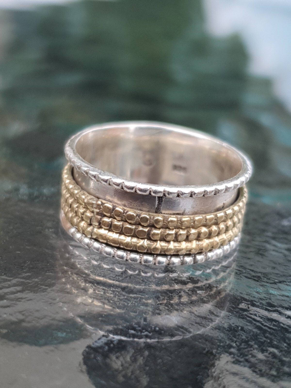 Photo 5 of Sterling Silver Spinner Ring Size M R361