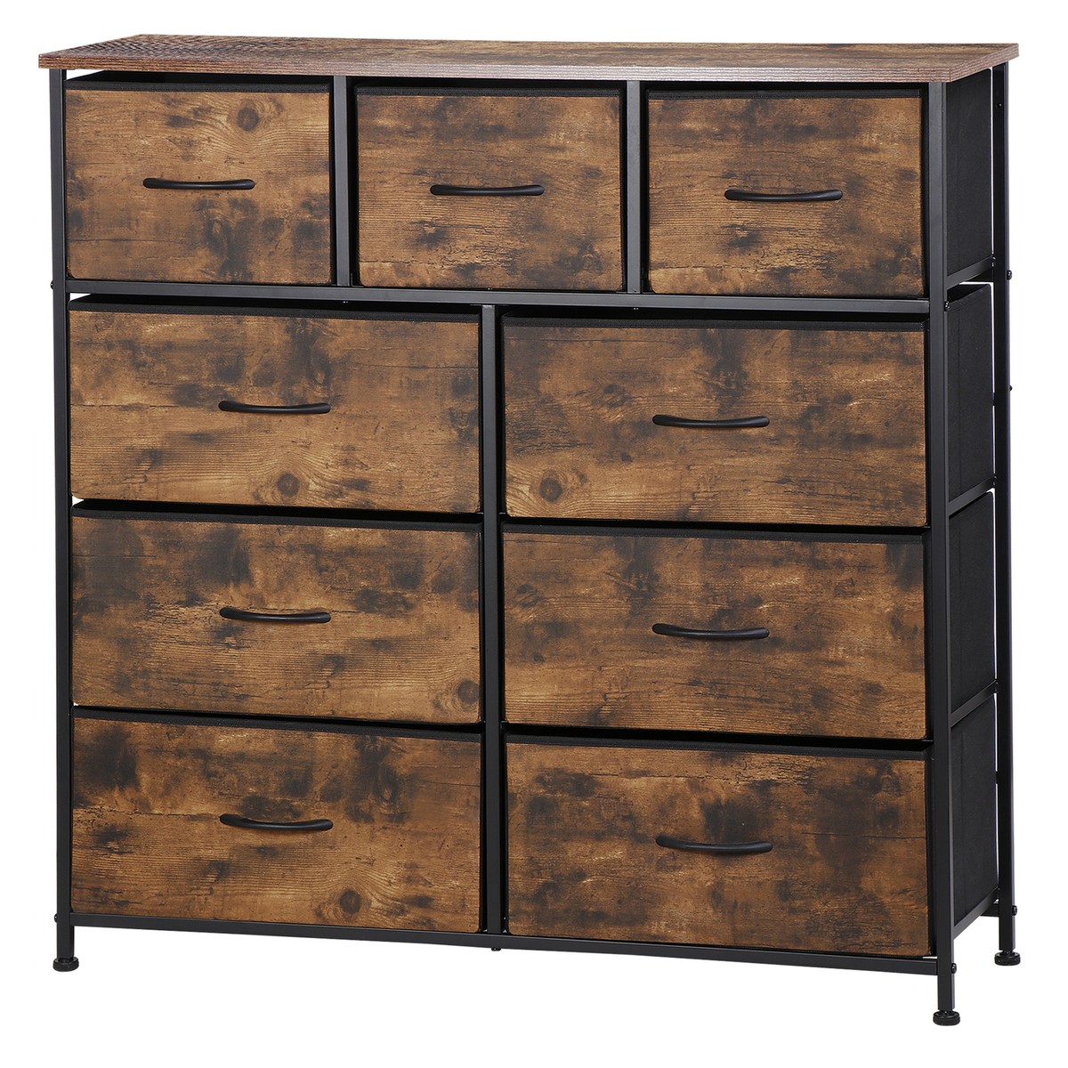 9 Drawers Dresser Fabric Storage Tower for Bedroom Chest Organizer Unit  Brown | eBay