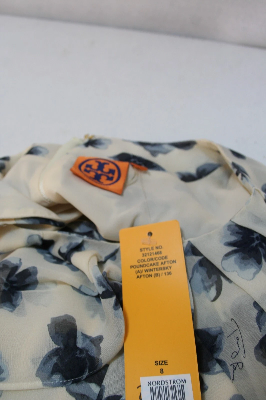 Abito tubino donna Tory Burch Cecilia misto stampa floreale plissettato seta tg 8 NUOVO