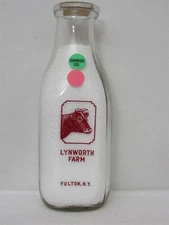 TSPQ Milk Bottle Lynworth Farm Dairy L W Sheldon & Sons Fulton NY OSWEGO COUNTY