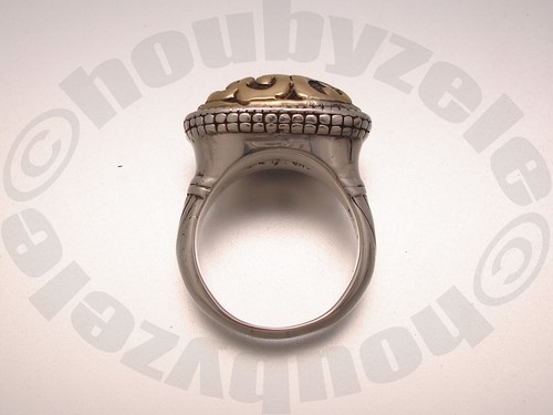 John Hardy Sterling and 18K Tribal Oval Ring Sz 10.25 - Picture 6 of 14