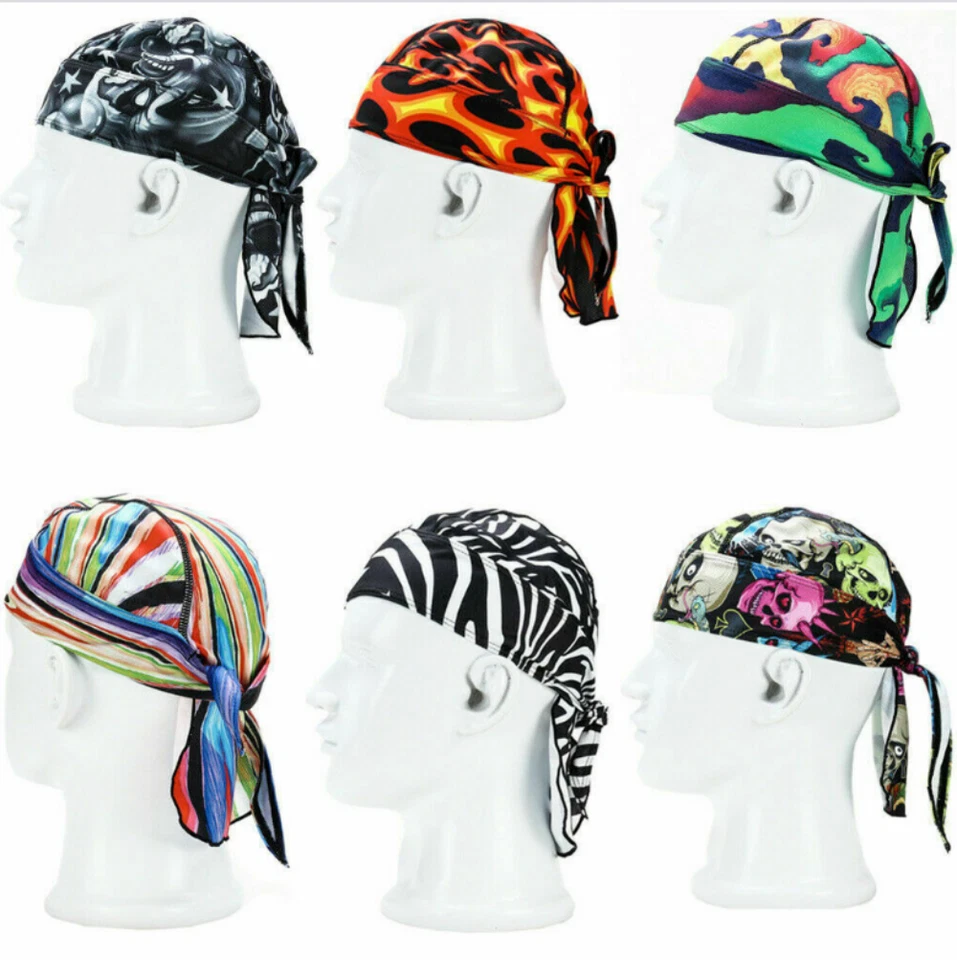 Trapos de rocío que absorben el sudor gorra calavera forro casco transpirable envoltura para la cabeza gorro sombrero Foto 4 de 4