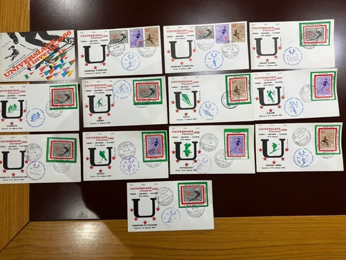 Italy 1966-Universiade Invernali Torino-Sestriere-Keyboards-Complete Tour 13 FDC