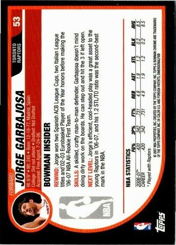 2007-08 Bowman Chrome Basketball -Pick Choose Your Cards  - Picture 41 of 117