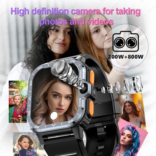 2,03" größerer Bildschirm 4G Smartwatch PGD 6GB+128GB Pulsmesser Dual Neu - Bild 6 von 27
