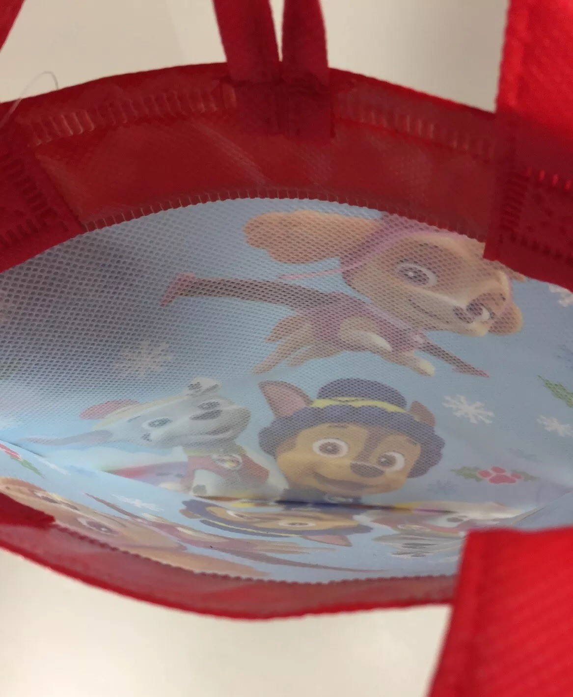 New PAW PATROL Plastic CHRISTMAS Stocking GIFT BAG Dog Tote Marshall Chase Skye