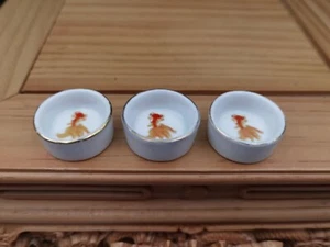 1set 3pcs Asian Bird Cage Fish Ceramics Cups 70307