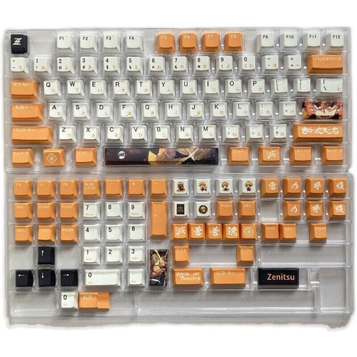 Demon Slayer Keycaps Agatsuma Zenitsu Anime PBT 128 Keys for Cherry MX Keyboard - Picture 6 of 6
