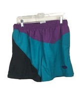 Vintage Laguna Purple, Teal.  Black Color-block 90's Men's Swim Trunks