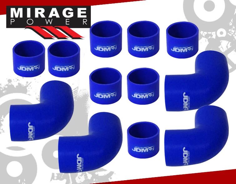 Jdm Sport 3" In/Out Intercooler +Polish Pipe Piping Kit + Silicone Coupler Hoses Foto 3 de 4