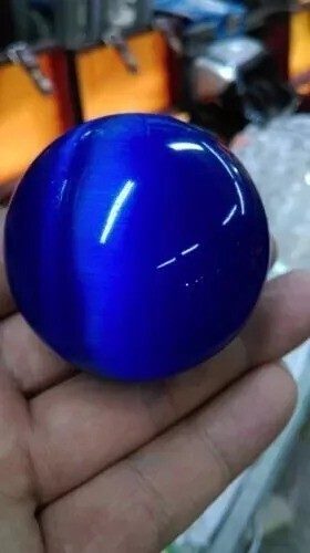 Crisoberillo Occhio di Gatto 1000 Ct Sfera Blu Naturale Taglio Gemma Sciolta Certificata - Foto 5 di 5