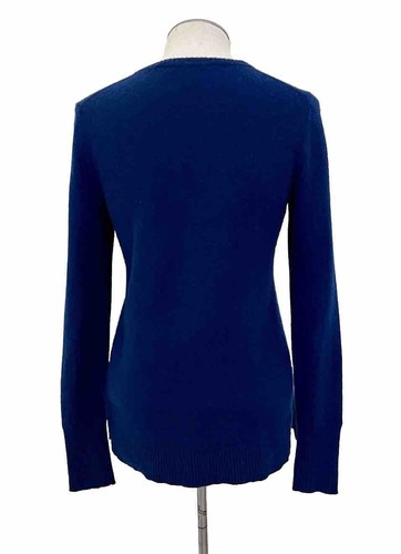 Lark & Ro 100% Cashmere Navy Blue Frenchie French Bulldog Sweater Size Small - Picture 4 of 6