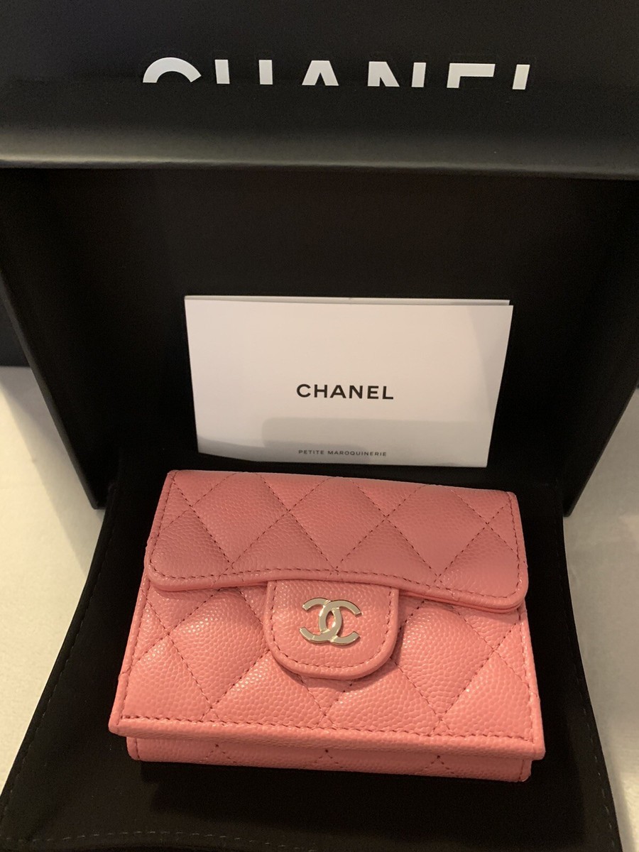 Chanel Classic Wallet on Chain WOC in 22B Pink Caviar LGHW