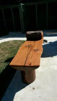 Log Wood Timber Wide Seat Lie Down Bench Hardwood Other