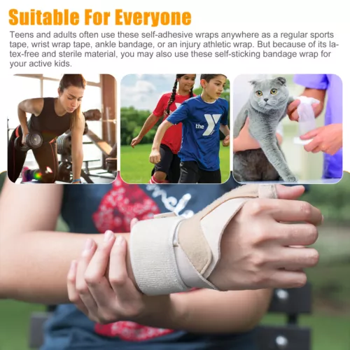 24PCS Rolls Tattoo Self Adhesive Bandage Wrap Grip Cohesive Elastic Sports Tape - Picture 7 of 7