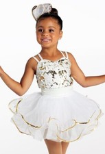 New, Weissmans When Can I See You Again White Dance Costume Tutu Sizes XXSC, XSC