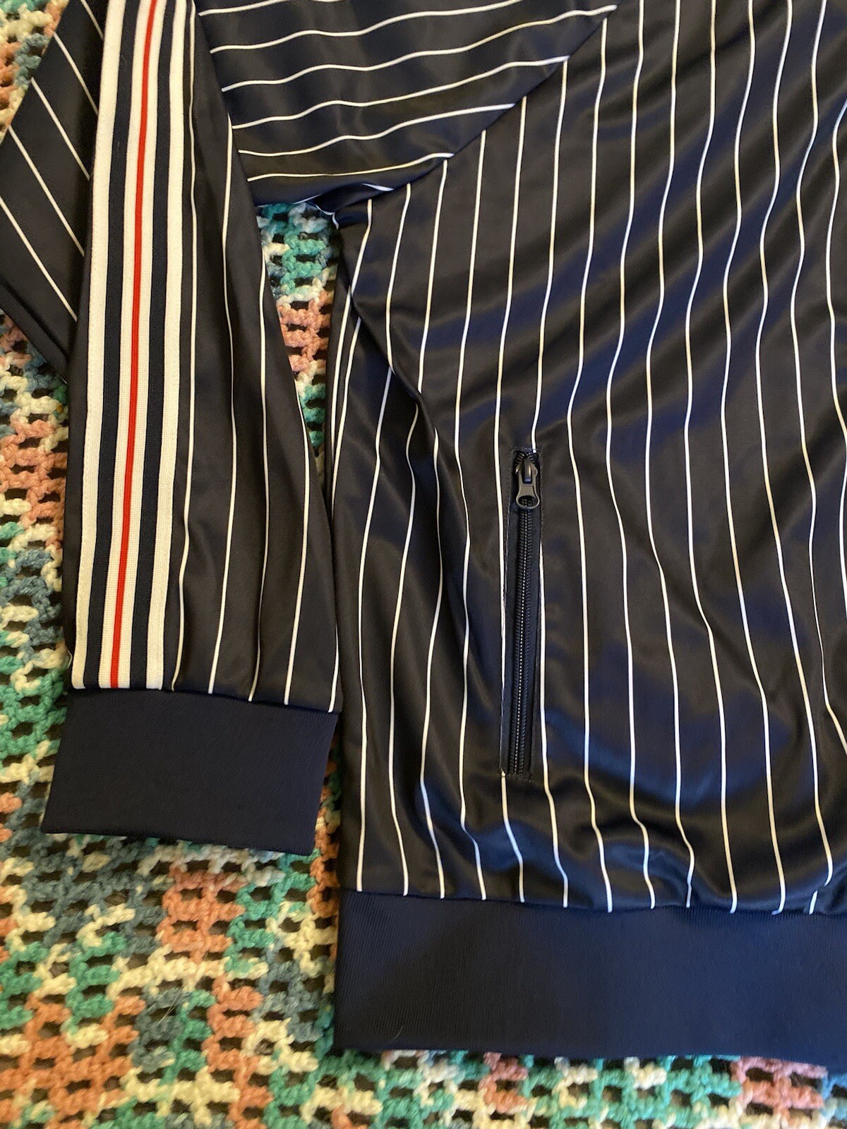 Giacca da pista Fila a righe full zip blu taglia 2XL donna