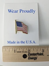 AMERICAN FLAG PIN GOLD RED WHITE BLUE United States Flag for Lapel, Tie, Shirt