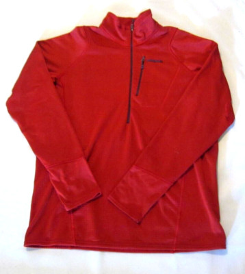 Patagonia Men's XL Red Track Jacket Thumb Holes 1/4 Zip Stand Up Collar