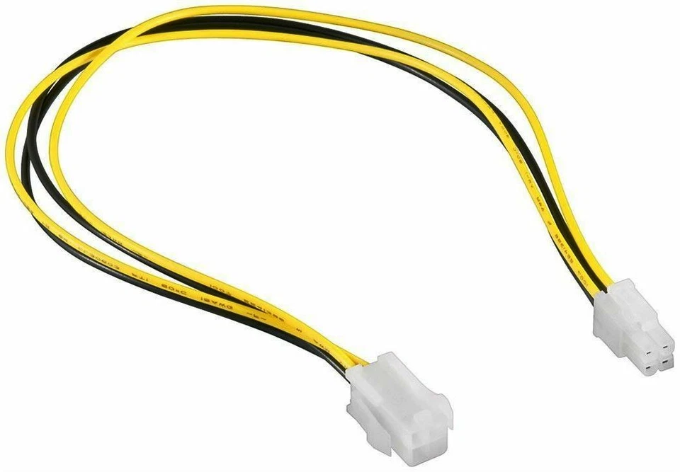P4 Stromkabel Verlängerung intern 4 PIN 12V Molex Stecker > Buchse 4polig 0,37 m