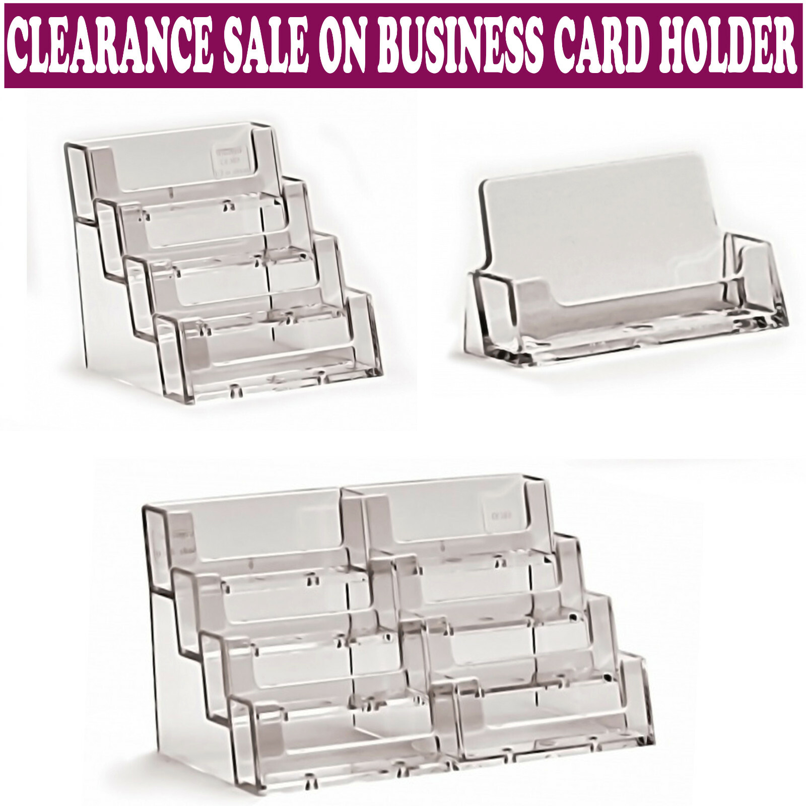 New Acrylic Business Card Holders Desktop Dispensers Display Stands eBay