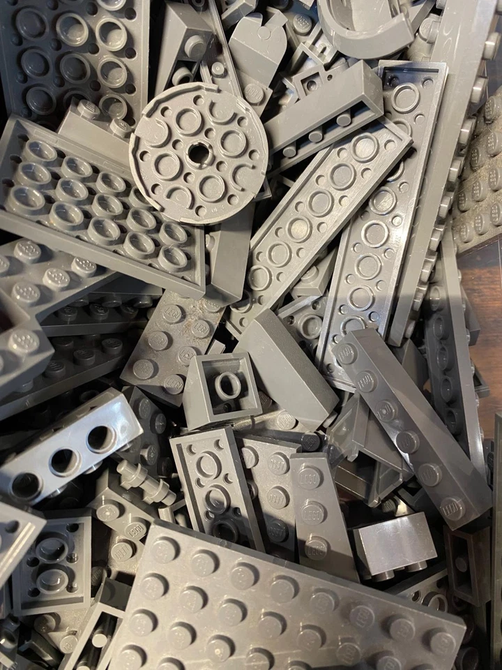 Lego ® 100 dunkelgraue Steine - dark bluish gray - Fliesen, Basic, Platten grau - Bild 4 von 4