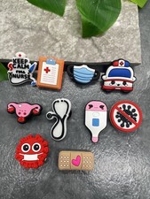 10 PC 1&rdquo; Cartoon Nurse Shoe Decoration Charms-Clogs Jigs Bubble Slide A4743