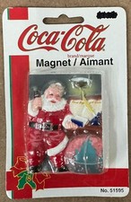 Coca-Cola Magnet Vtg Fridge Coke Santa Clause Naughty & Nice Globe