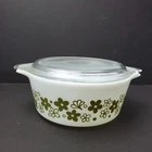 Vintage PYREX Spring Blossom Crazy Daisy Covered Casserole-472-B with Lid 470 C