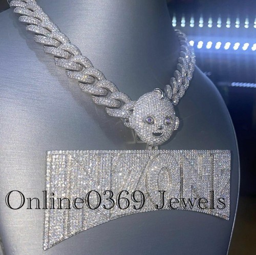 12 ct Round VVS Moissanite Diamond Men 