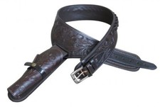 Showman 44/45 Caliber Dark Tooled Leather Western Gun Holster  Belt