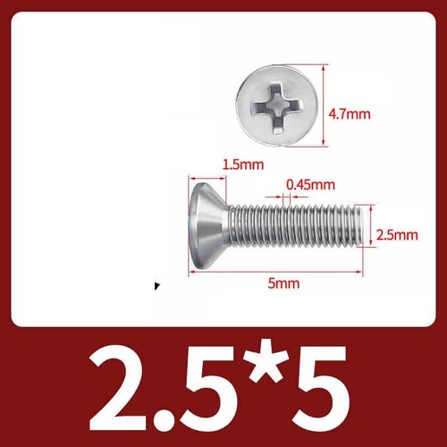 Phillips Machine Screws Countersunk Flat Head Bolts A2 Stainless M1 M1.2 M2-M10 - Picture 57 of 250