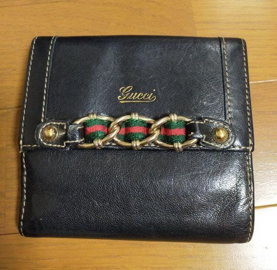 GUCCI Trifold Compact Wallet Sherry Line Red & Green … Gem