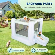 3-in-1 Bounce House for Ages 3-6 with Basketball Hoop  Slide For Kids Playing